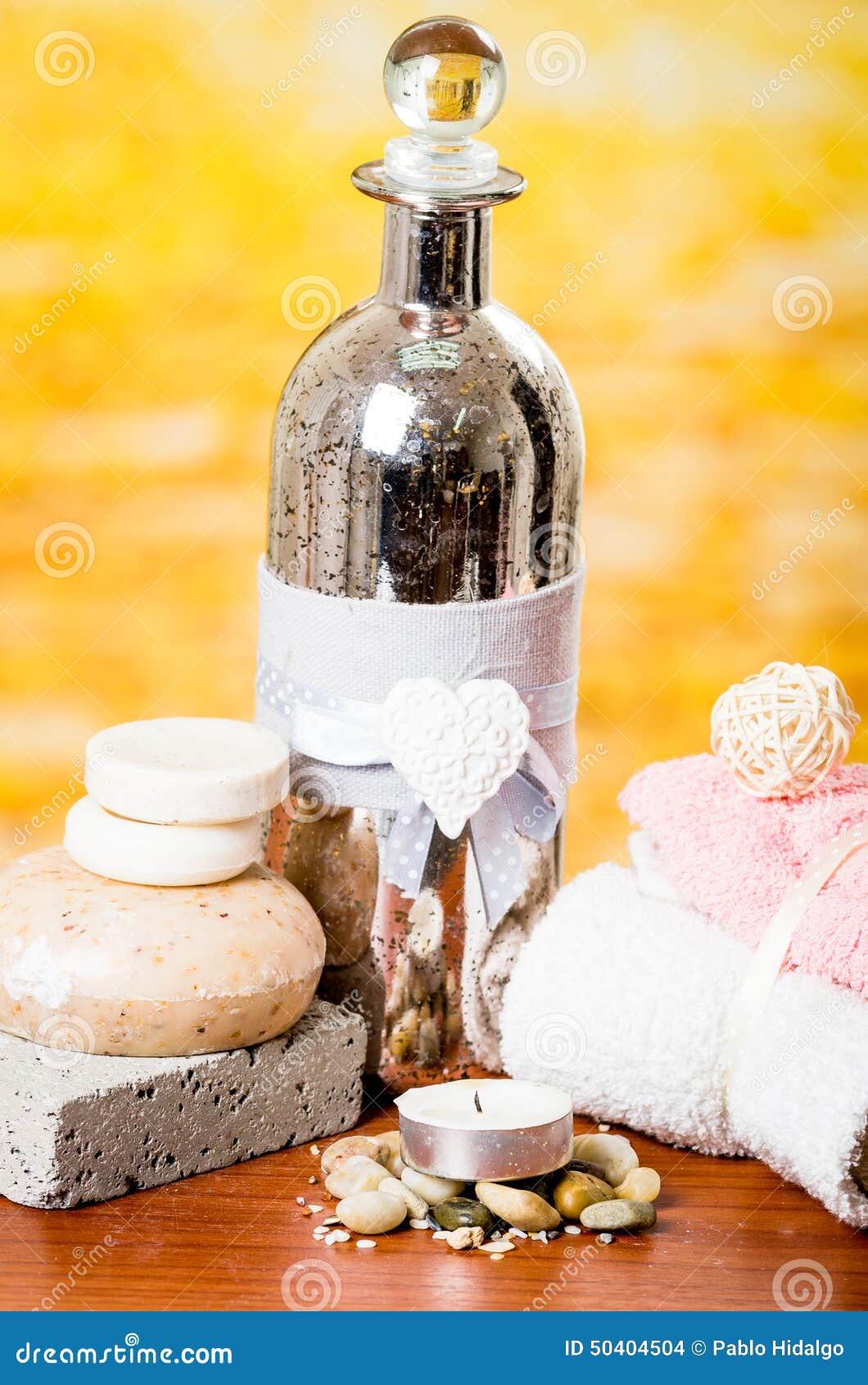 Bottles Oils Candles Soaps Stones Spa Concept Stock Photo Image of