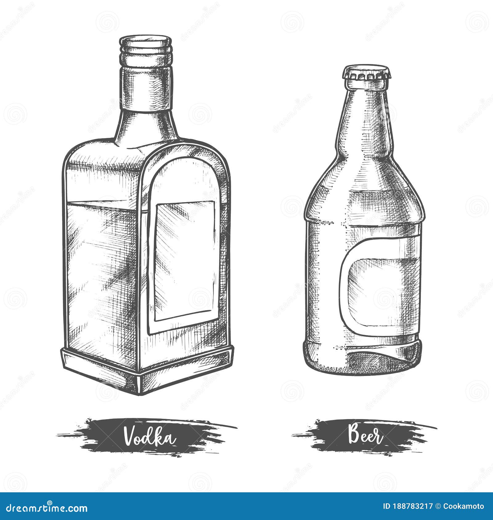 Alcohol drink bottles and glasses Vector hand drawn sketch isolated  illustration Bar menu design elements Bourbon cognac and martini vintage  outli Stock Vector Image  Art  Alamy