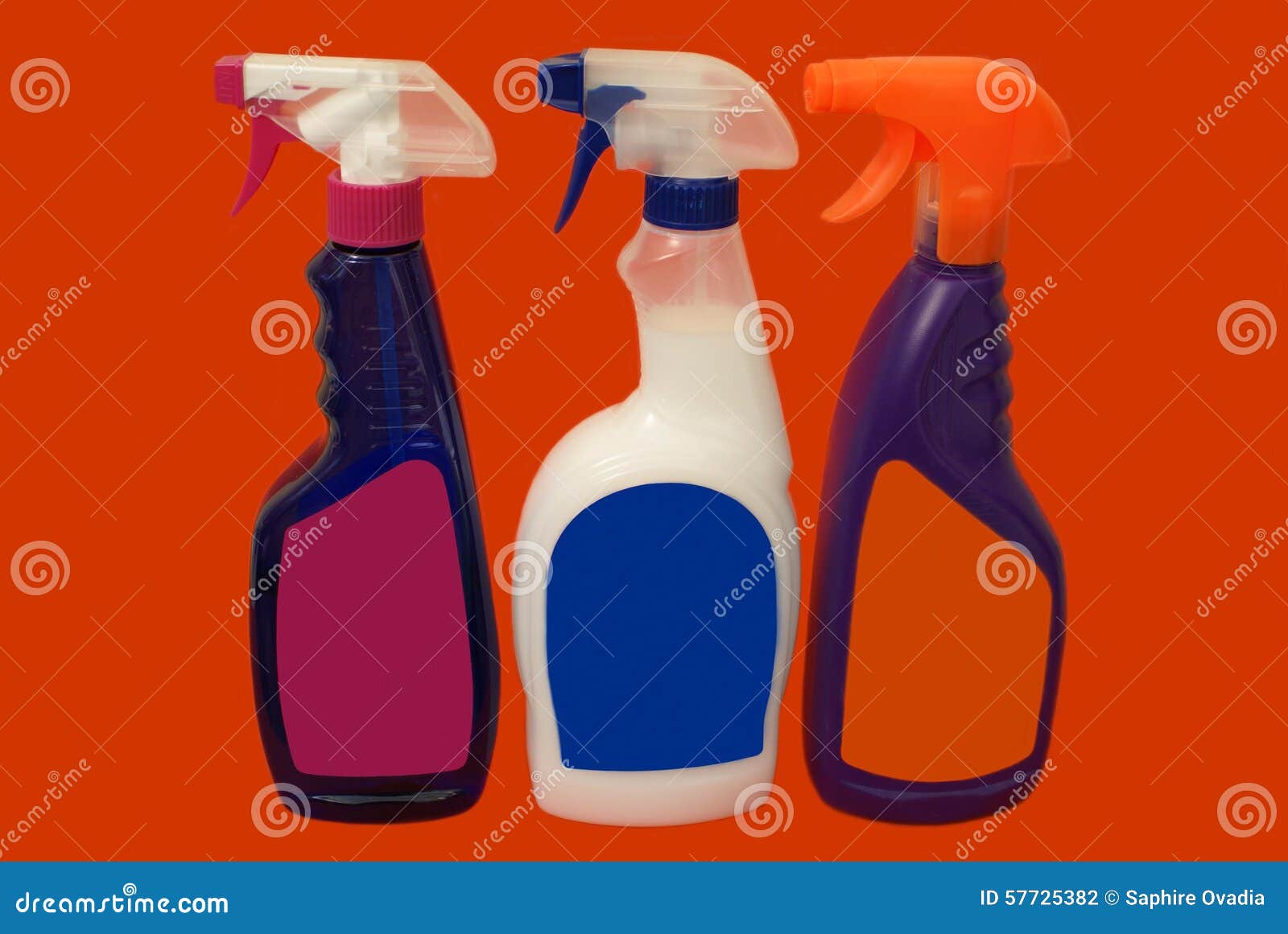 Bottles of Spray Cleaning Products. Household Stock Photo Image of