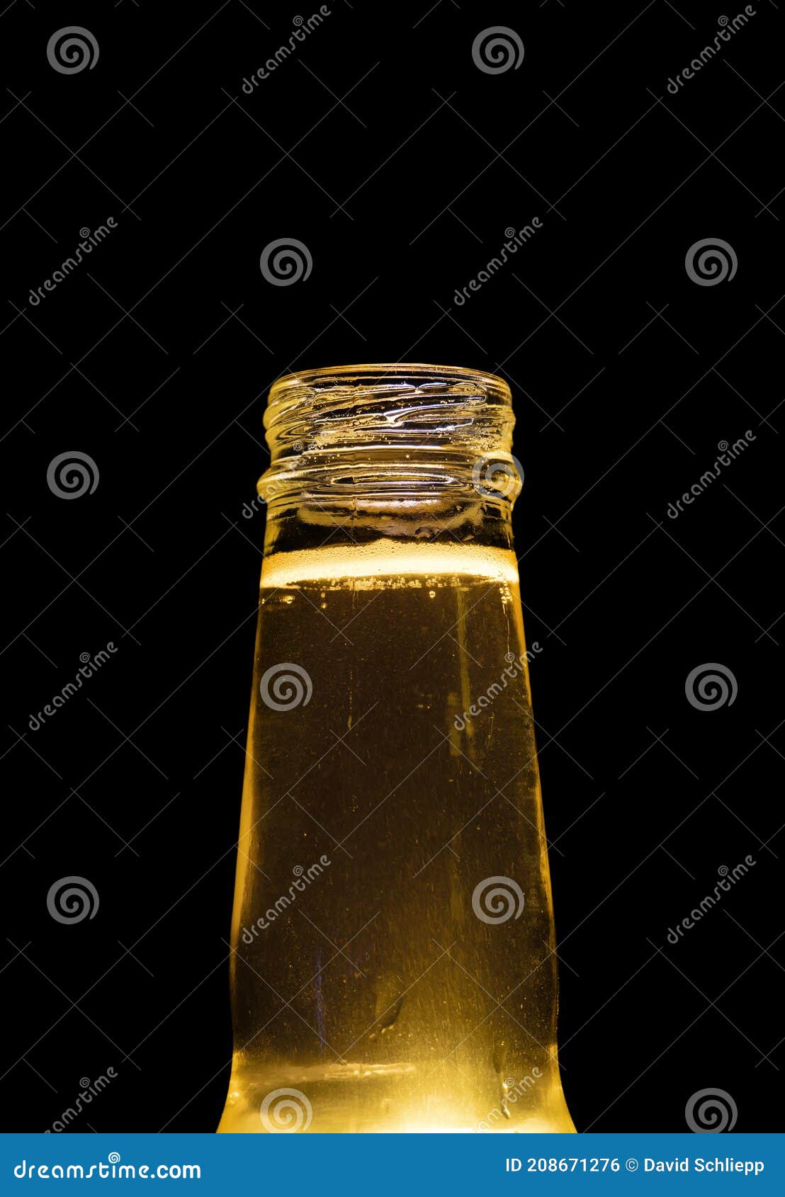 Bottom Lit Beer Bottle stock photo. Image of cold, spirits 208671276
