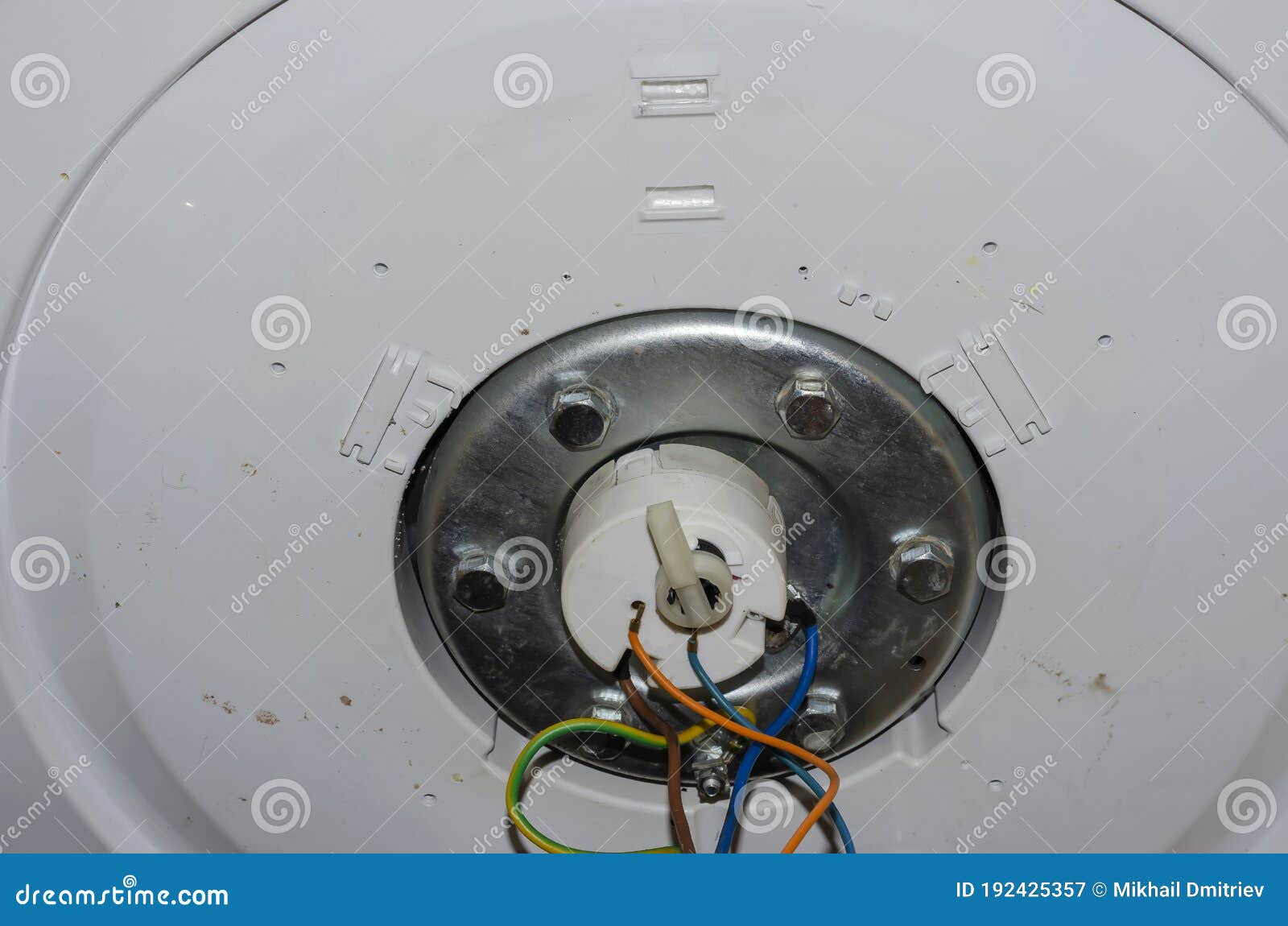 Bottom of the Outboard Water Heater before Disassembling Stock Image