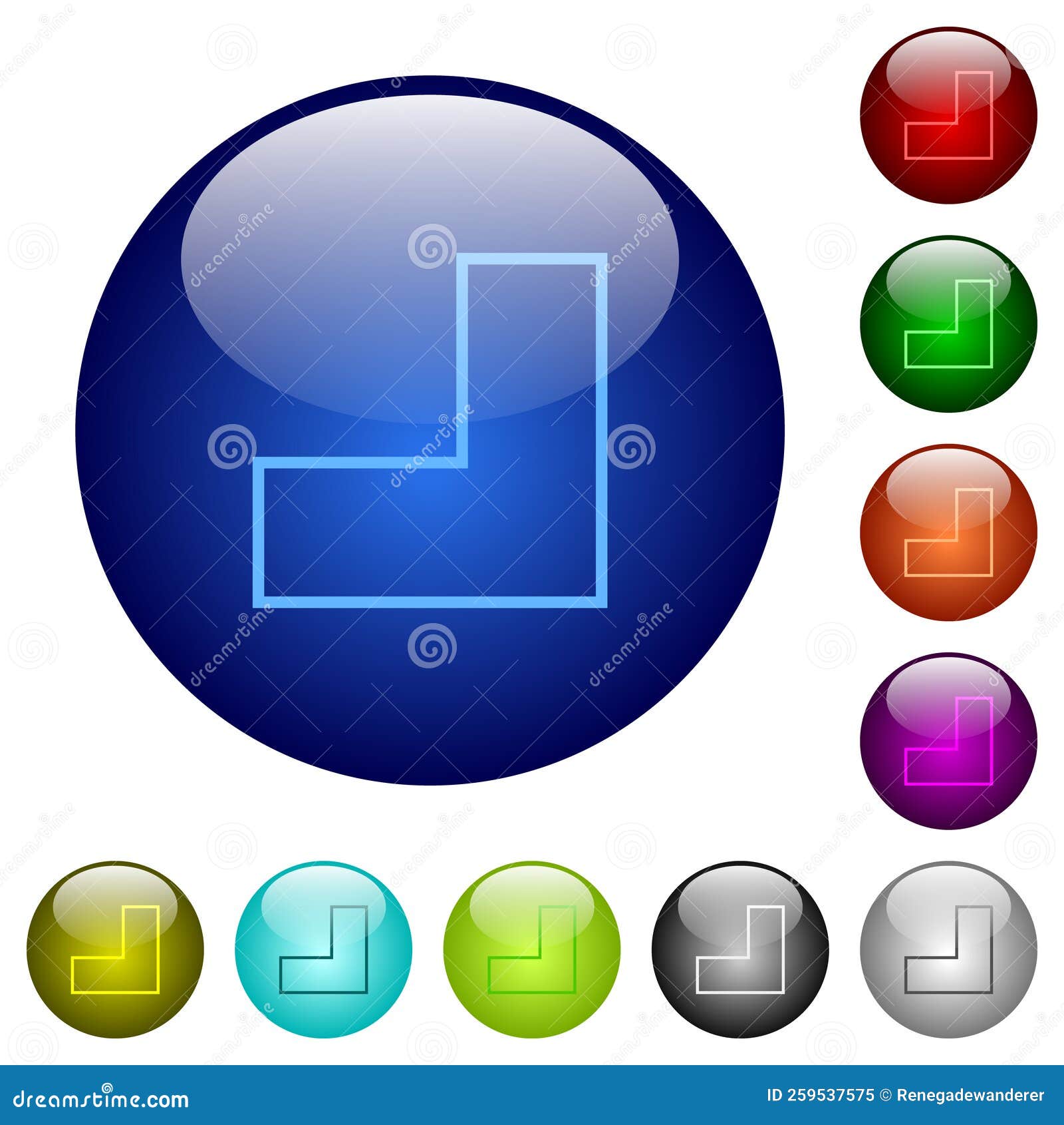 bottom right angle arrow outline color glass buttons