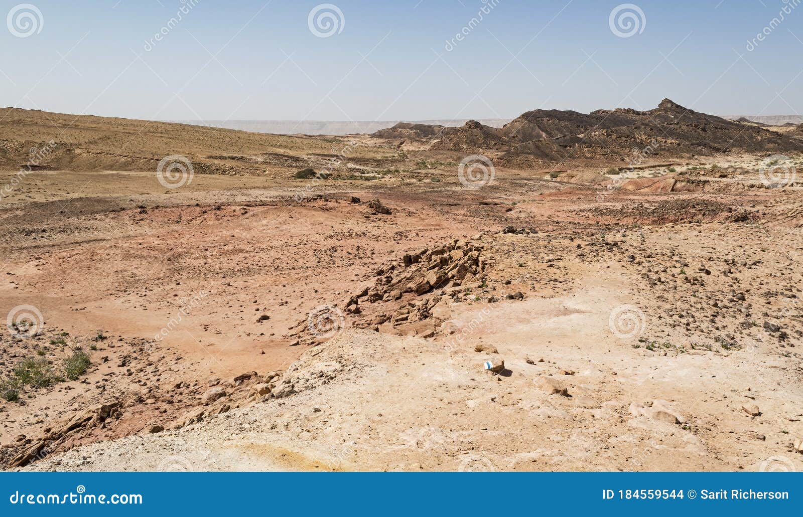 bottom of the unique makhtesh ramon crater in israel in the ardon valley
