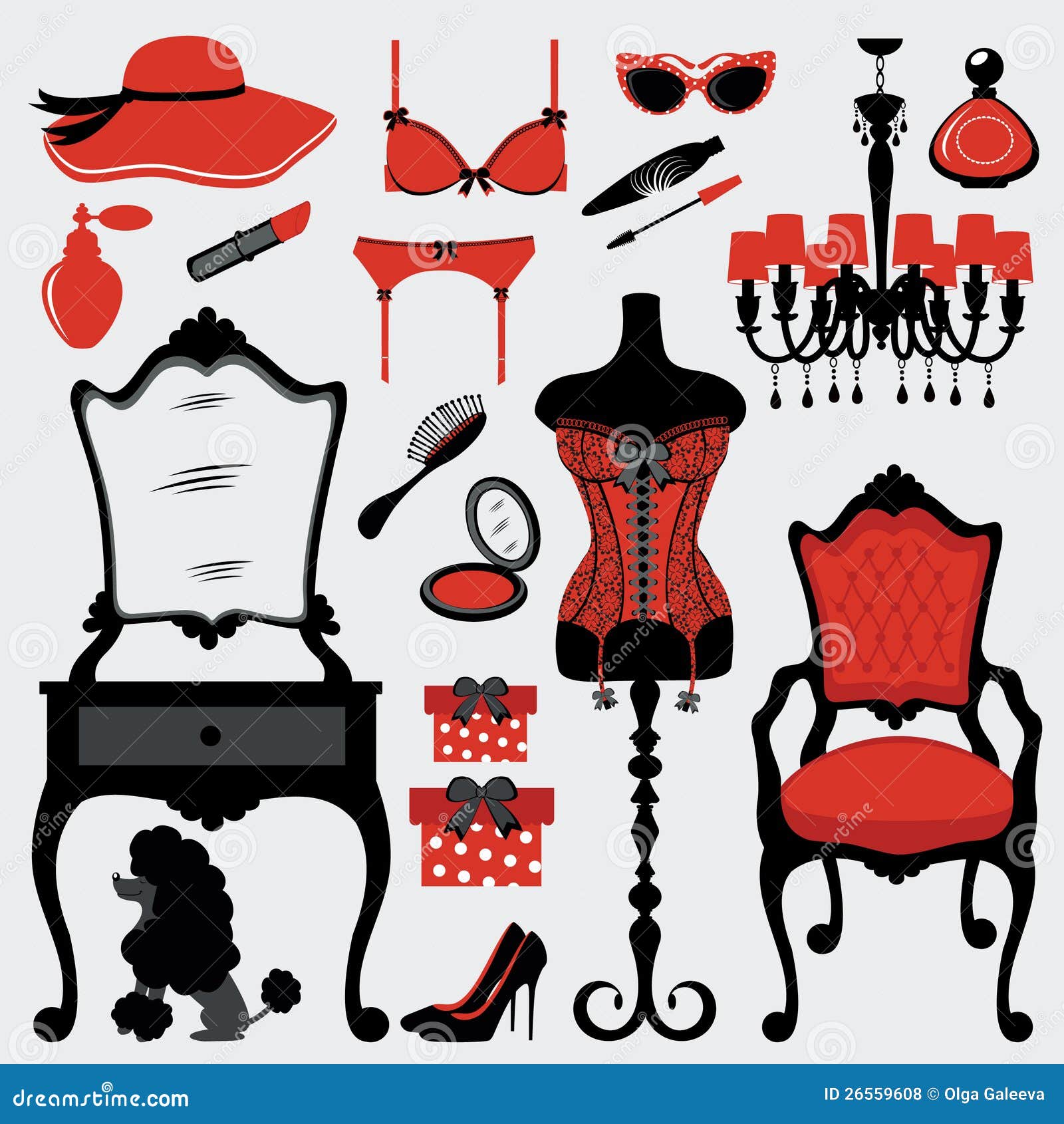 Boudoir stock vector. Illustration of decor, chair, chandelier - 26559608