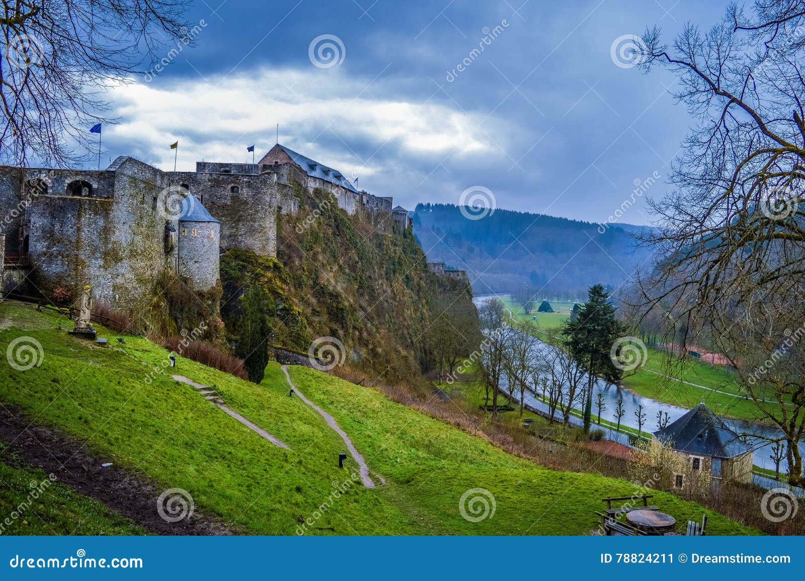 Bouillon Castle, Luxembourg, Belgium Stock Image Image of clouds