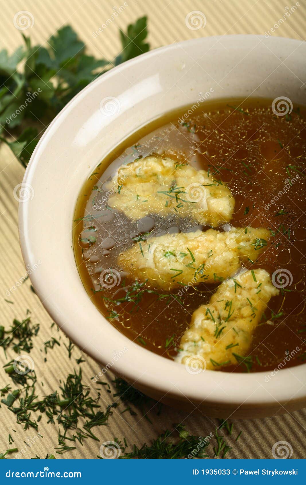 bouillon with herbs