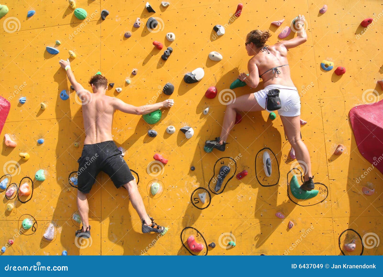 Bouldering Wall editorial stock image. Image of women 6437049