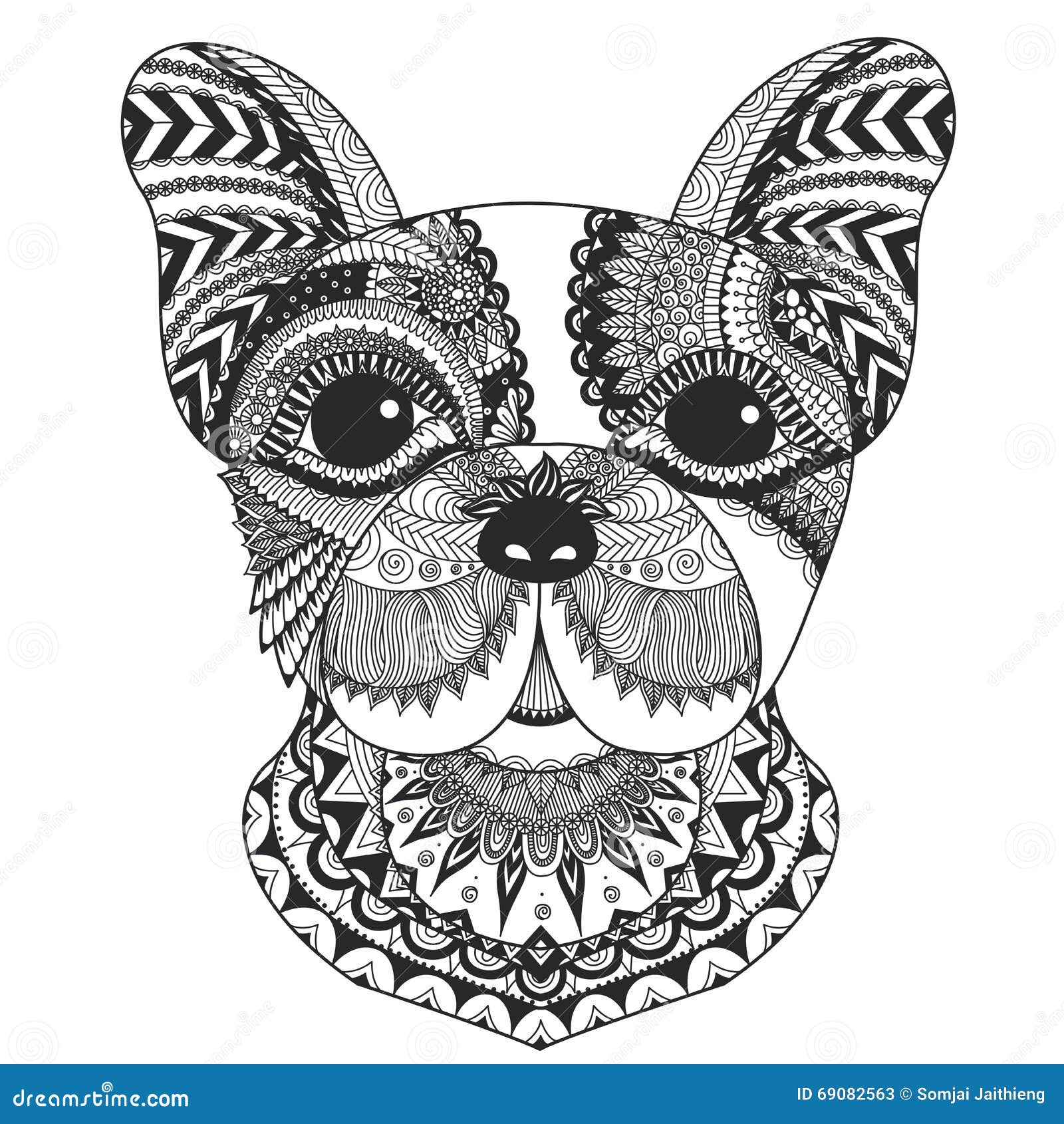 Bouledogue Fran§ais Conception De Schéma Pour Livre De Coloriage Libre de droits