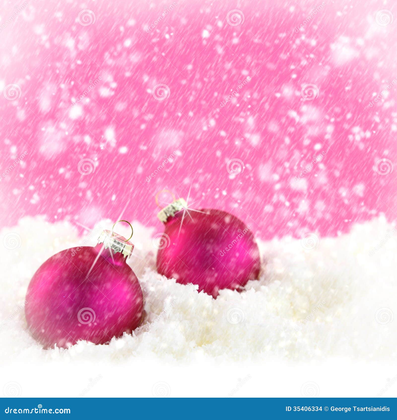 Boules roses de Noël photo stock. Image du saison, salutations - 35406334