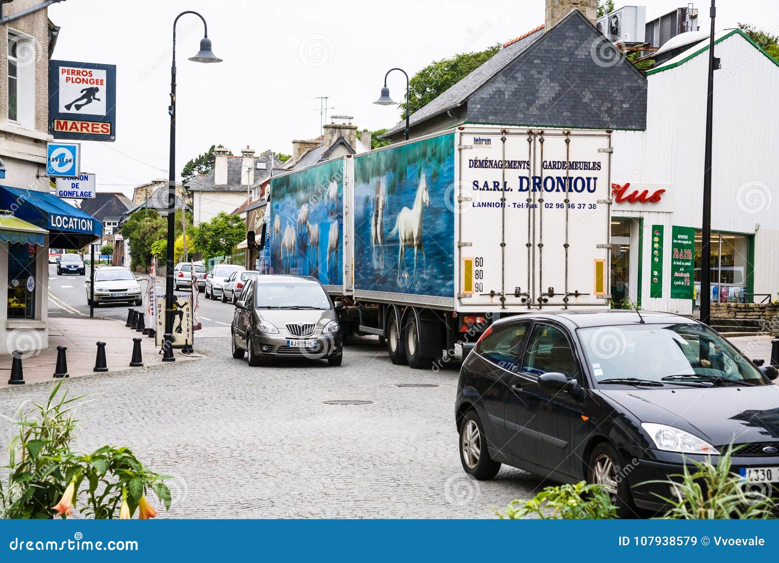 Boulevard Aristide Briand In Perros Guirec Town Editorial - 