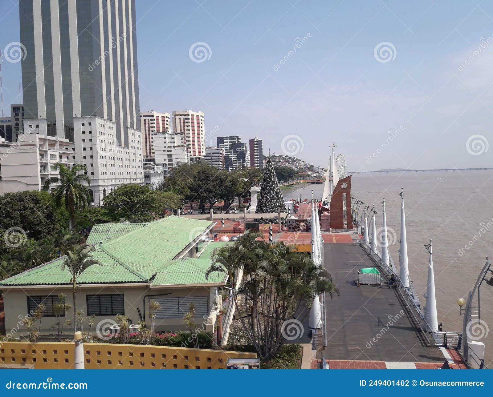 boulevard of guayaquil next to the guayas river, ecuador