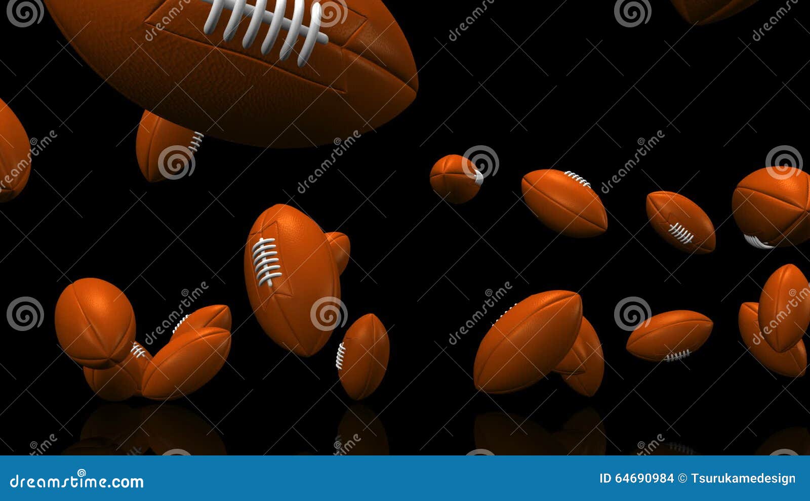 Bouncing Rugby Balls on Black Background Stock Footage Video of