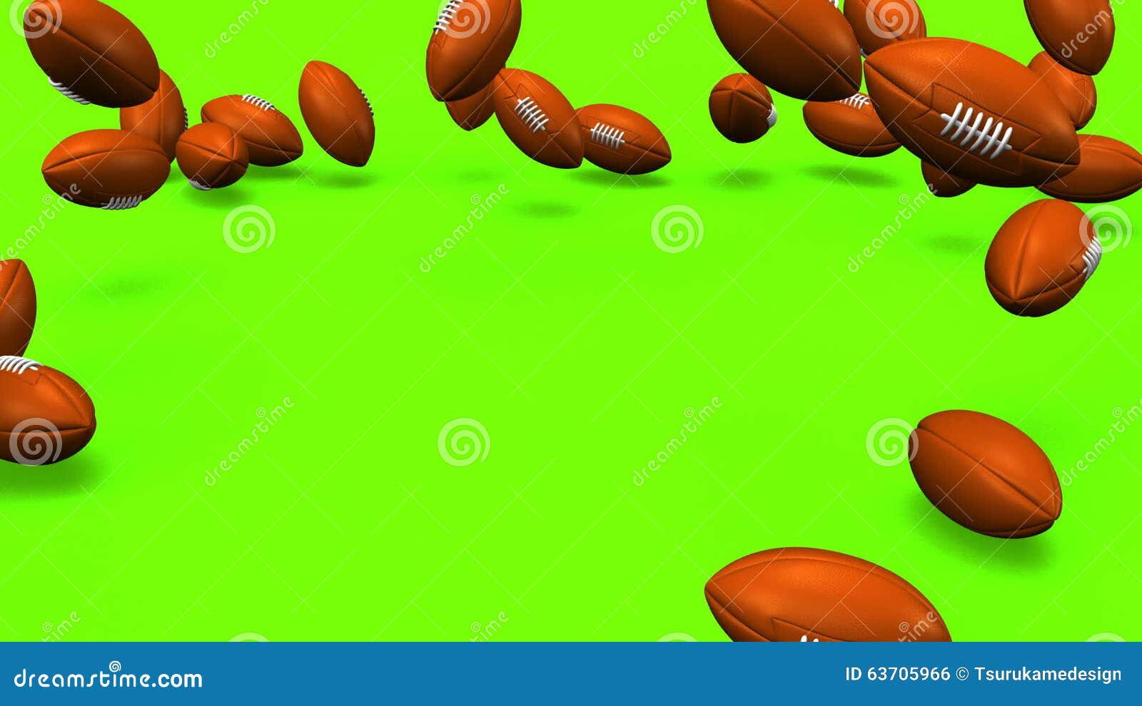 Bouncing Rugby Balls on Green Background Stock Footage Video of