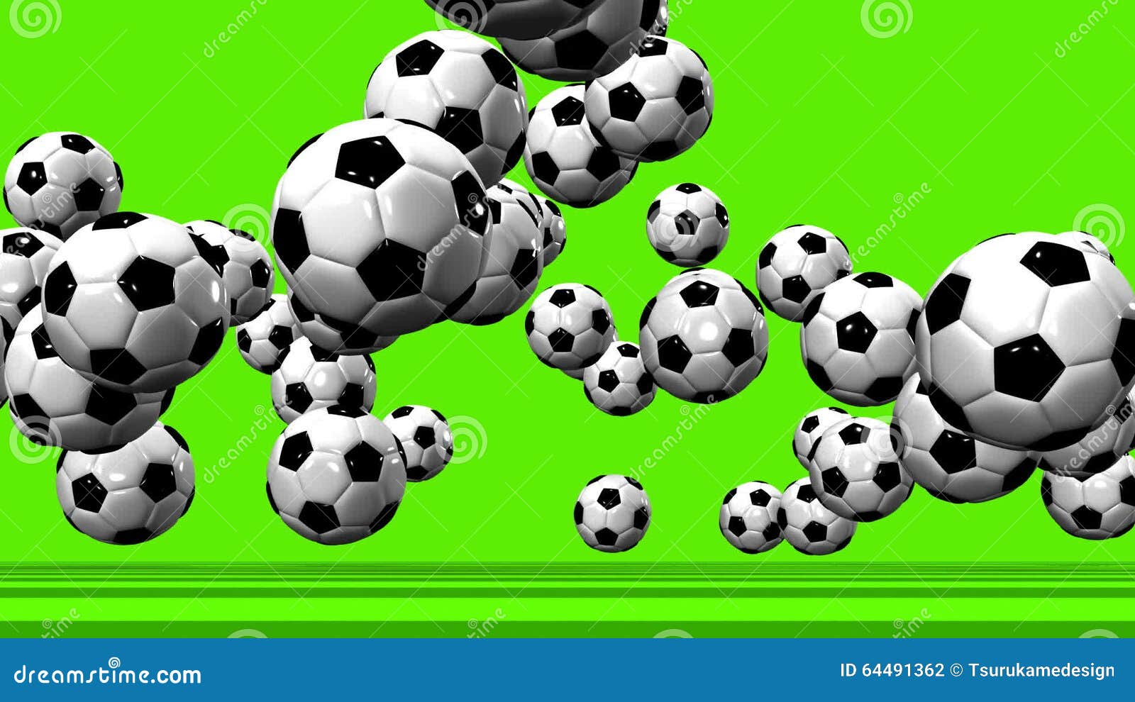 Bouncing Soccer Balls on Soccer Field Stock Footage Video of football