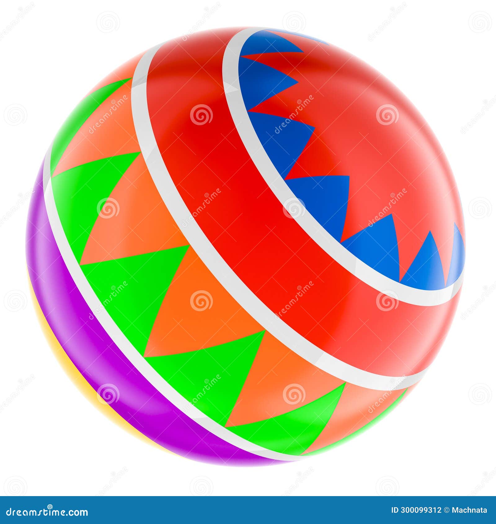 Bouncy Ball for Kids, Ball Inflatable Rubber. 3D Rendering Stock
