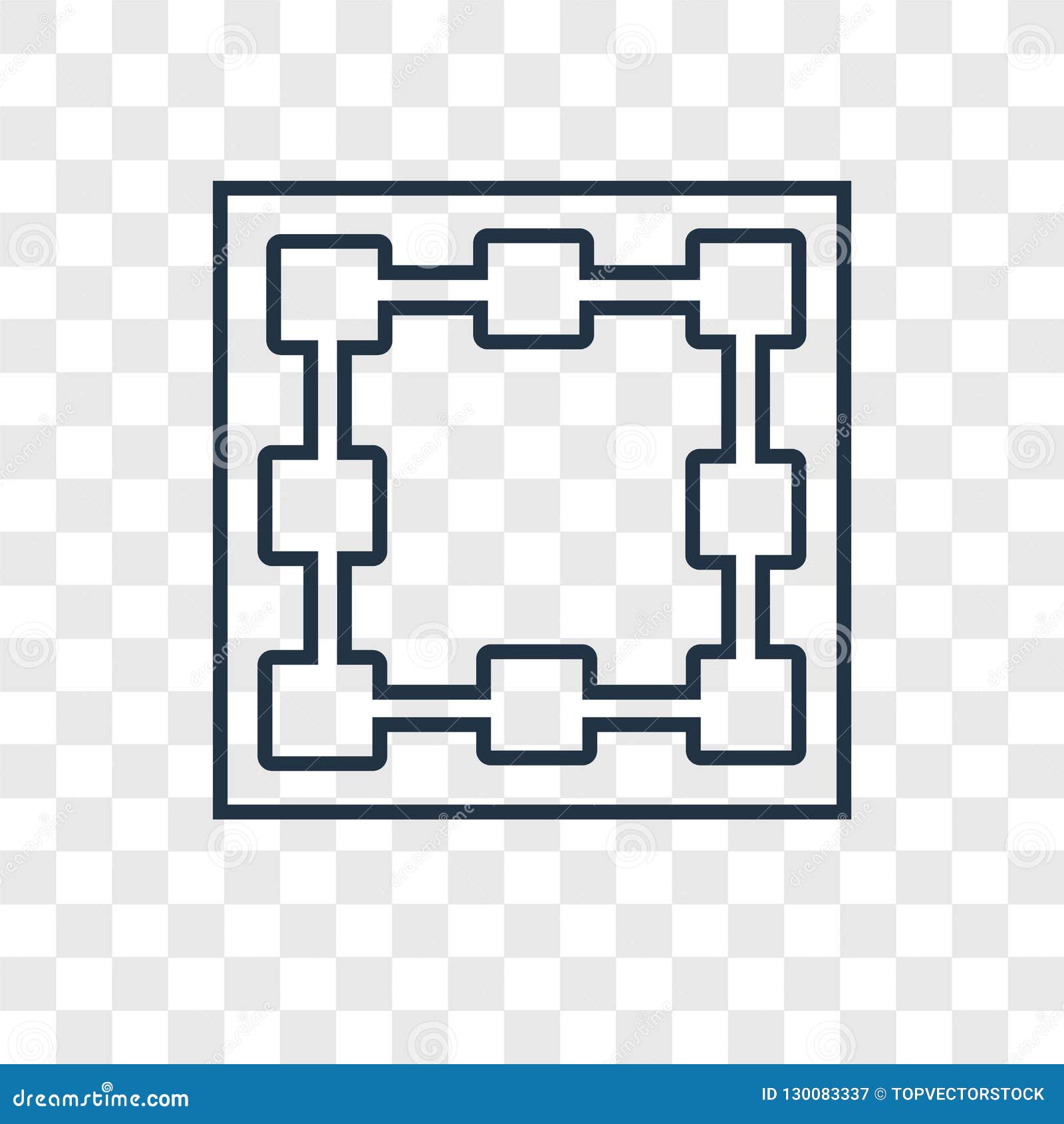 bounding box concept  linear icon  on transparent
