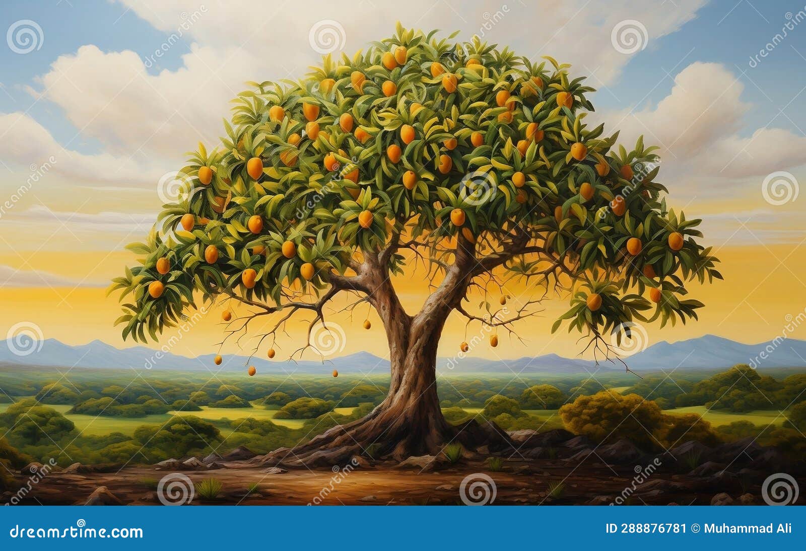 mango tree illustration on Craiyon