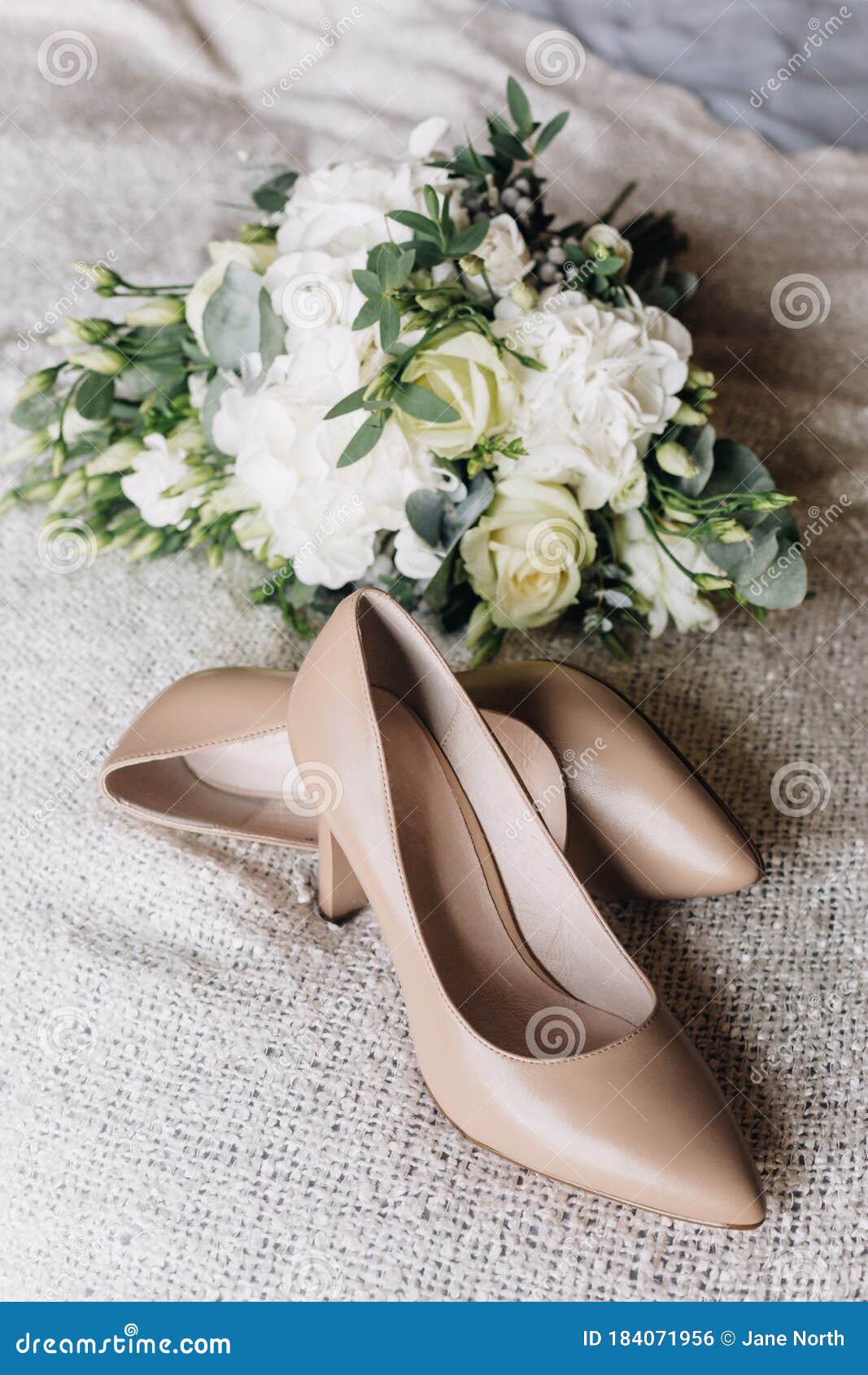 Bouquet and Accessories on Wedding Stock Photo Image of footwear
