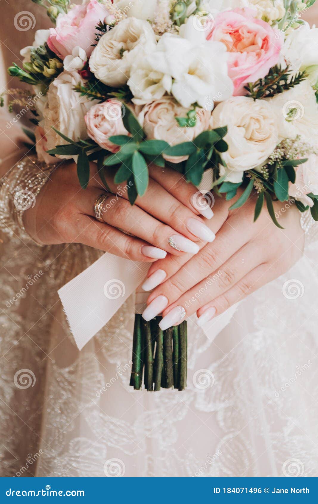 Bouquet and Accessories on Wedding Stock Photo Image of hands