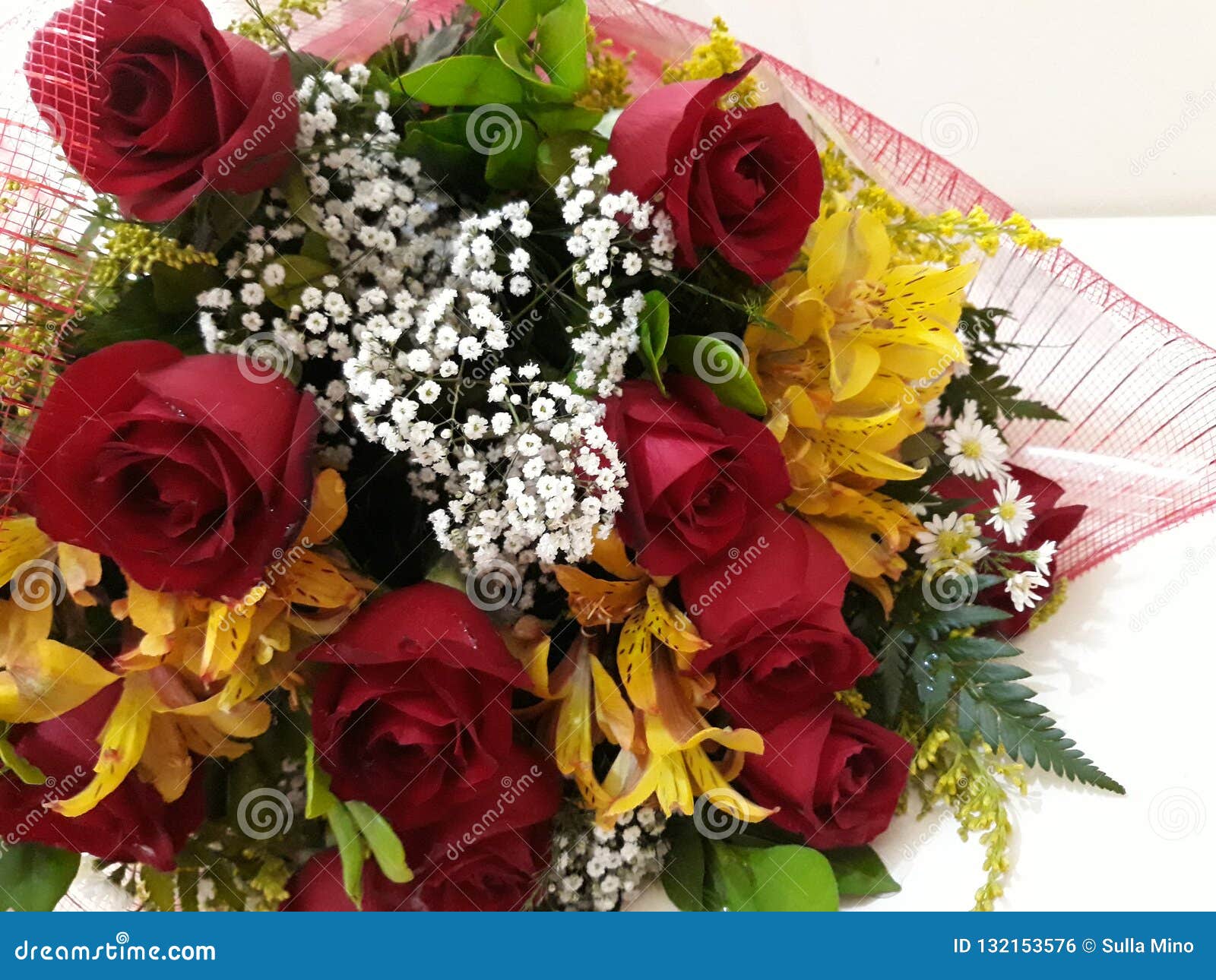 bouquet with beautiful flowers to gift someone special