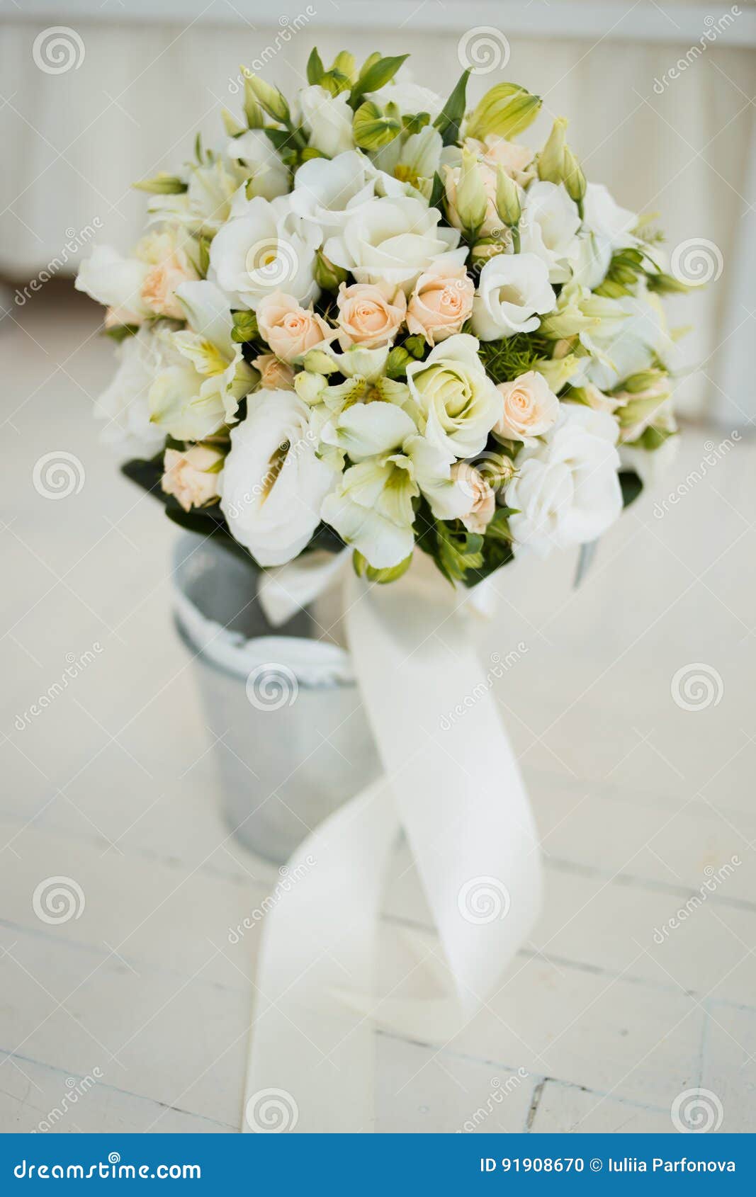 Bouquet of the Bride in a Bucket Stock Photo Image of floral, vintage
