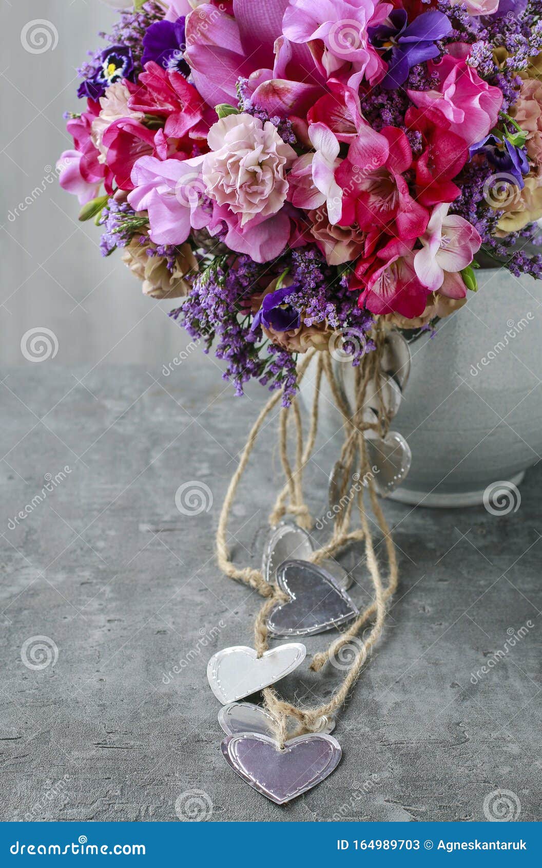 Bouquet Of Carnation Freesia And Pansy Flowers Stock Image Image Of Lovely Bridesmaid 164989703