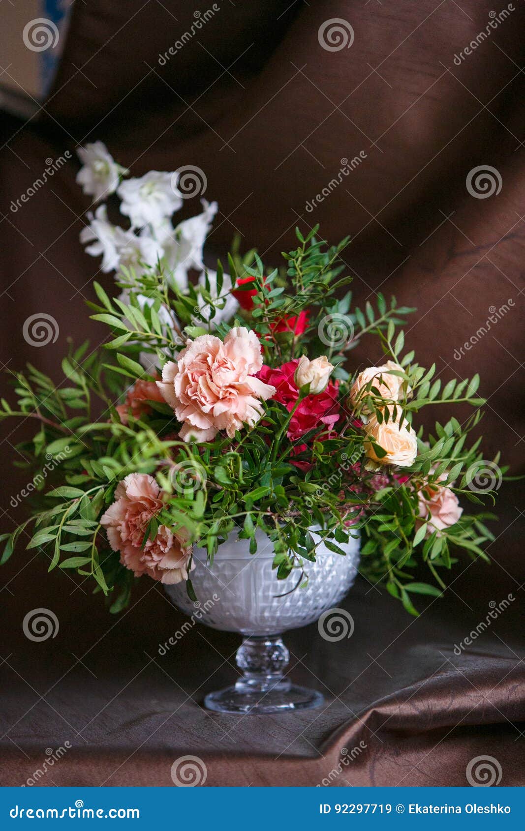 Bouquet Of Carnations And Roses Stock Image Image of ceremony, plan
