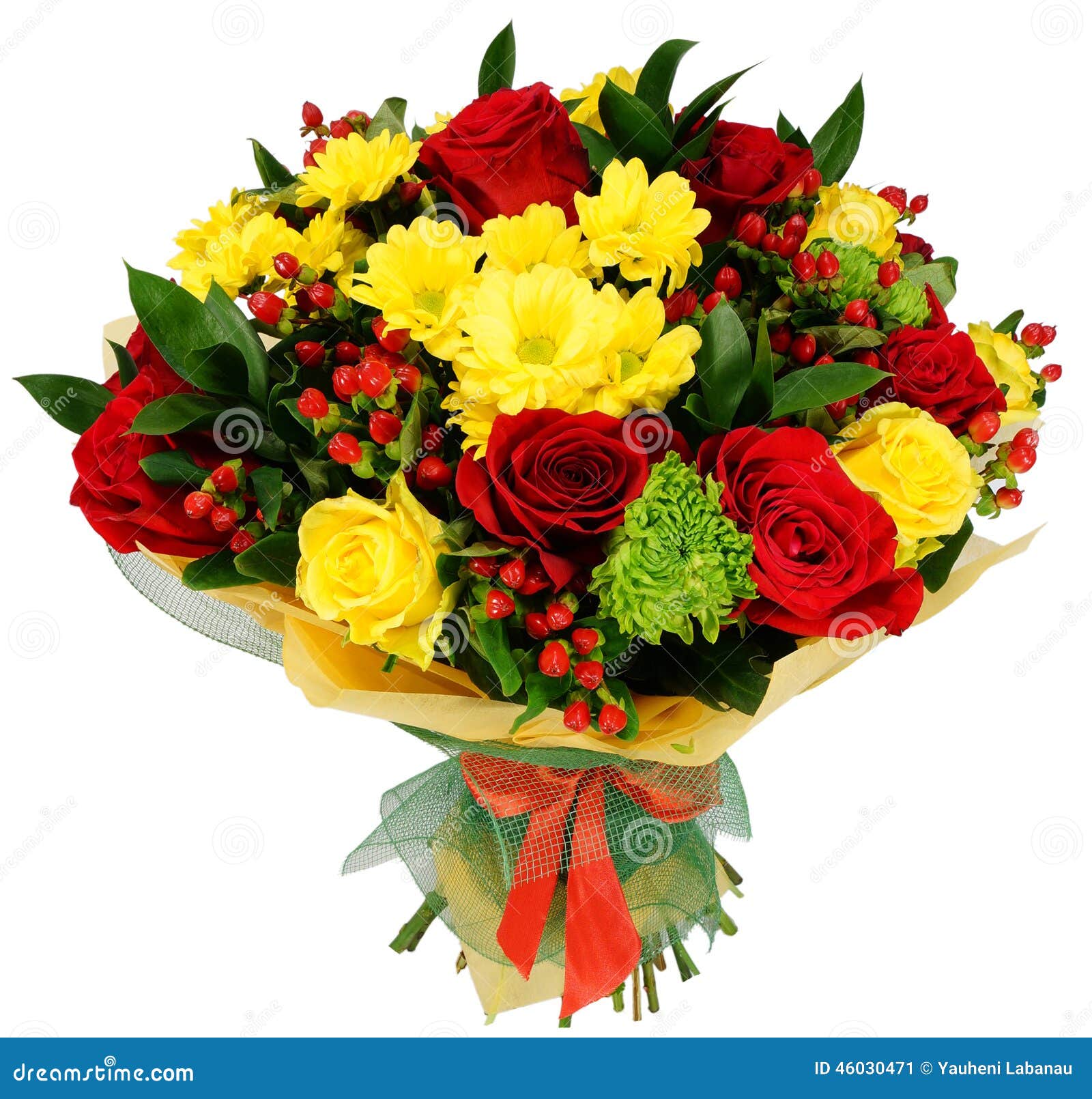 Bouquet of Chrysanthemums and Red Rose Stock Image Image of package, flowers 46030471