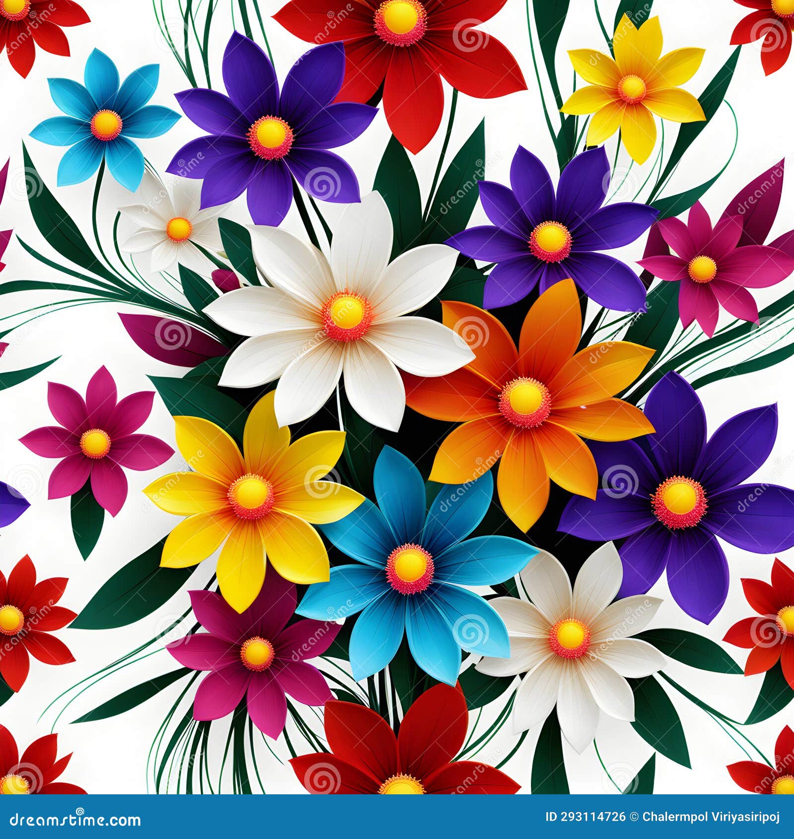 A Bouquet Of Colorful Flowers On A White Background Floral Flowers