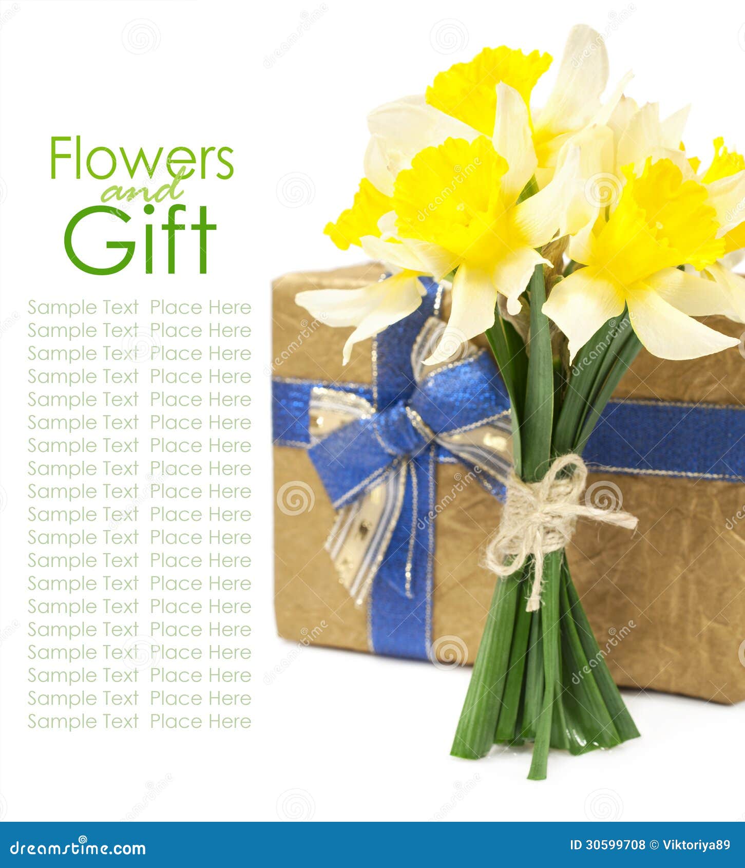 Bouquet of Daffodils and Gift Box Stock Photo Image of beautiful