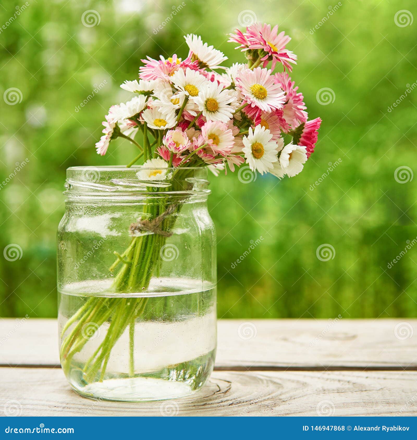 Dry Daisy Flowers Glass Jar On Stock Photo 785822056