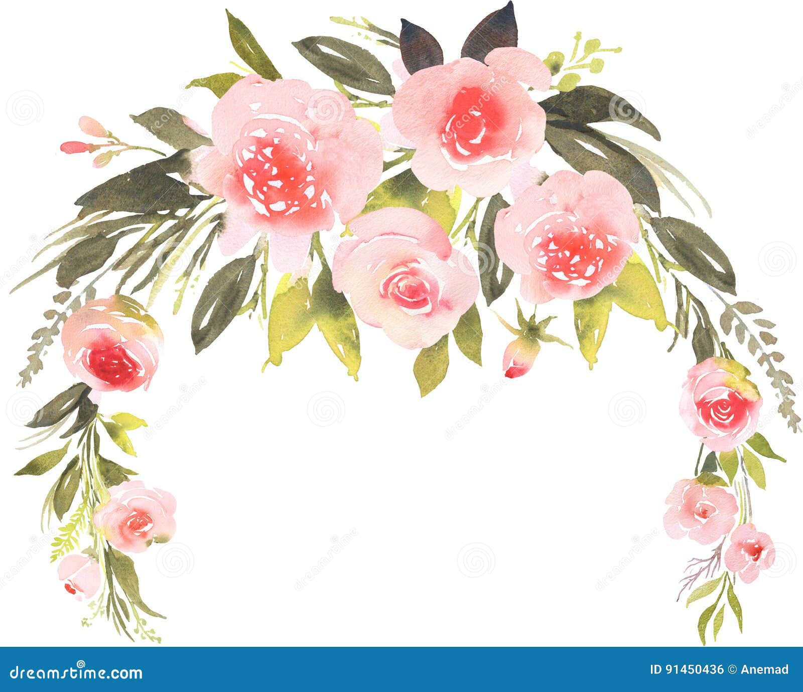 Bouquet De Bohème De Fleur Avec Des Roses Illustration ... Bouquet De Bohème De Fleur Avec Des Roses Illustration ...