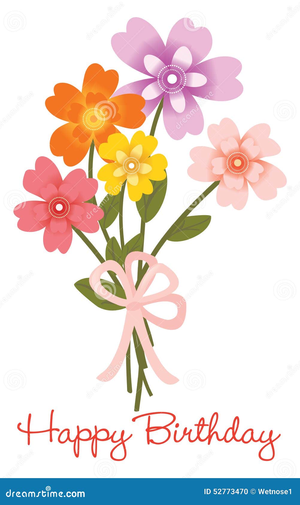 Image Bouquet De Fleur Joyeux Anniversaire Bouquet De Fleur De Joyeux Anniversaire Illustration de Vecteur - Illustration du nature, floral: 52773470