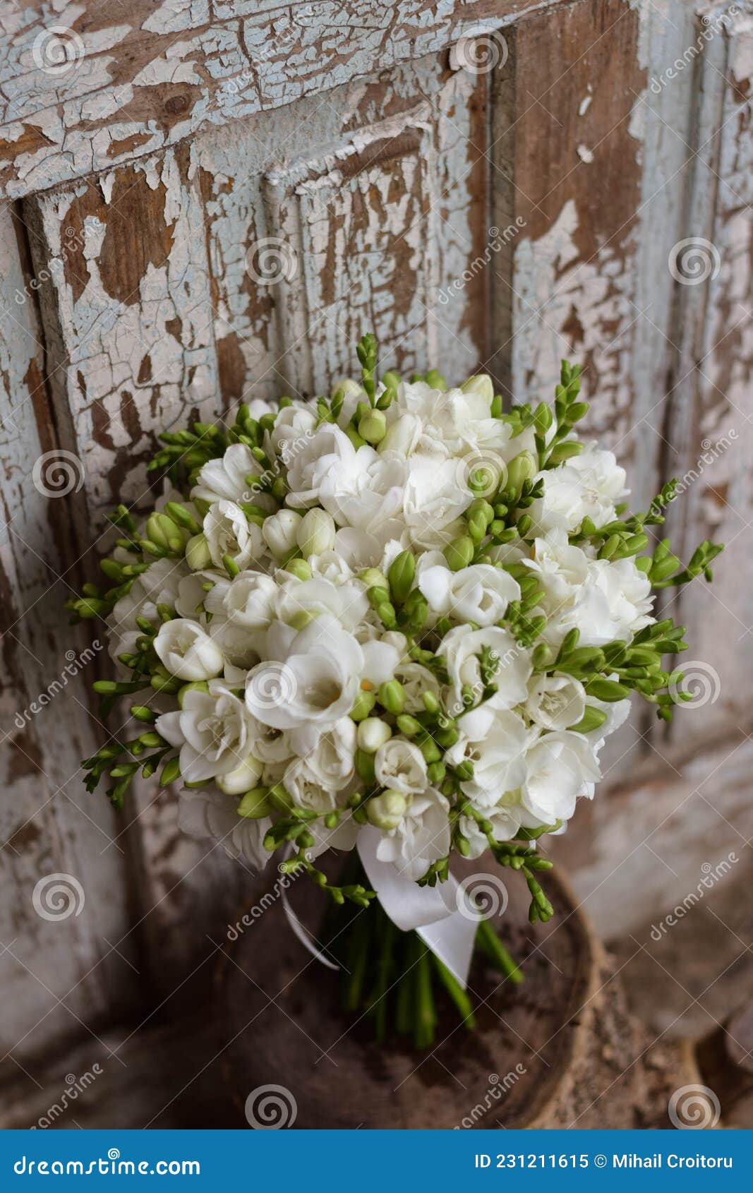 Bouquet De Mariée Freesia Blanc Sur Fond Sombre. Fermer. Bouquet De  Mariage. Image stock - Image du salutation, célébrez: 231211615