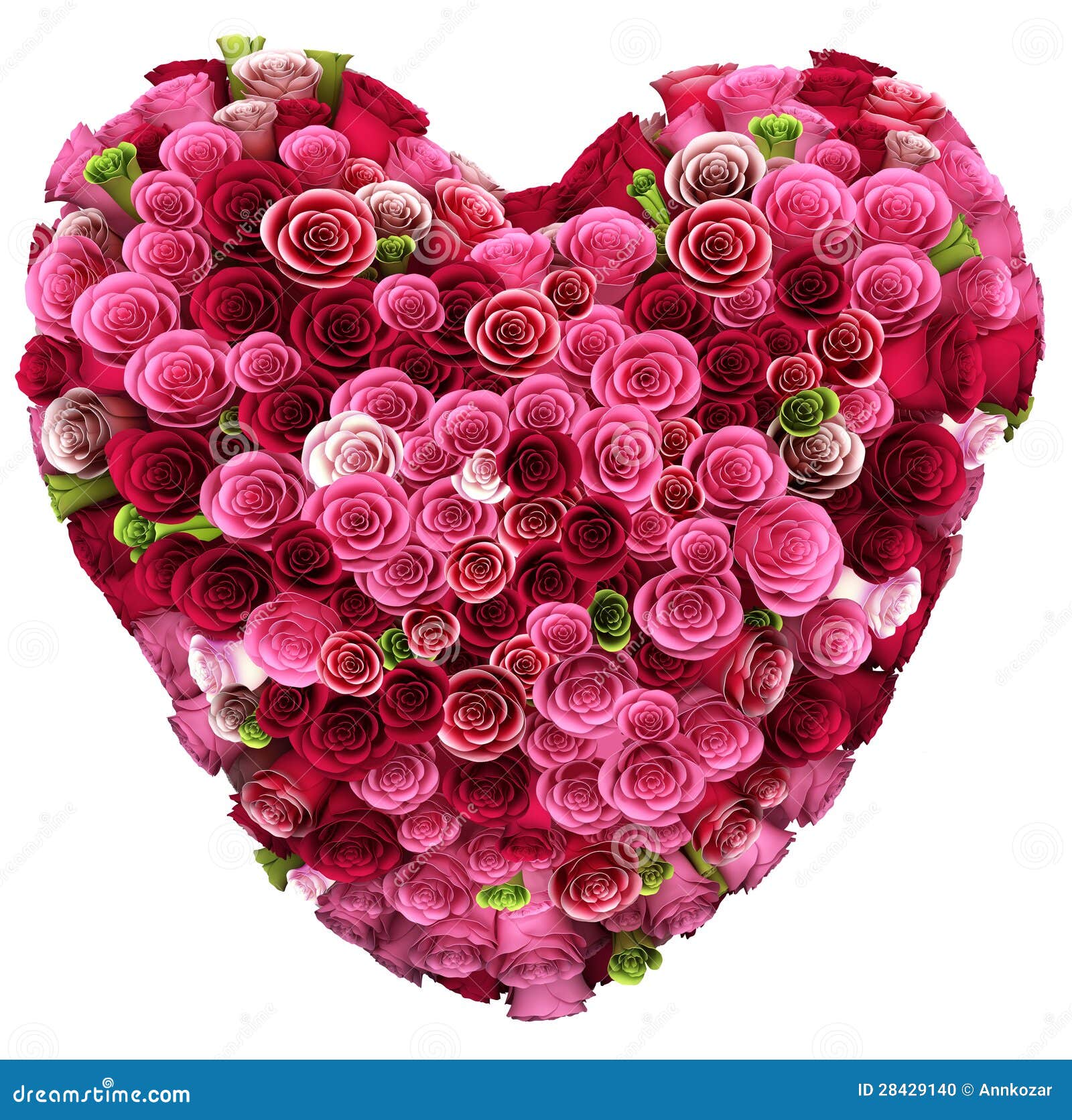 Bouquet Des Roses De Couleur Dans La Forme De Coeur Illustration Stock -  Illustration du beauté, jour: 28429140