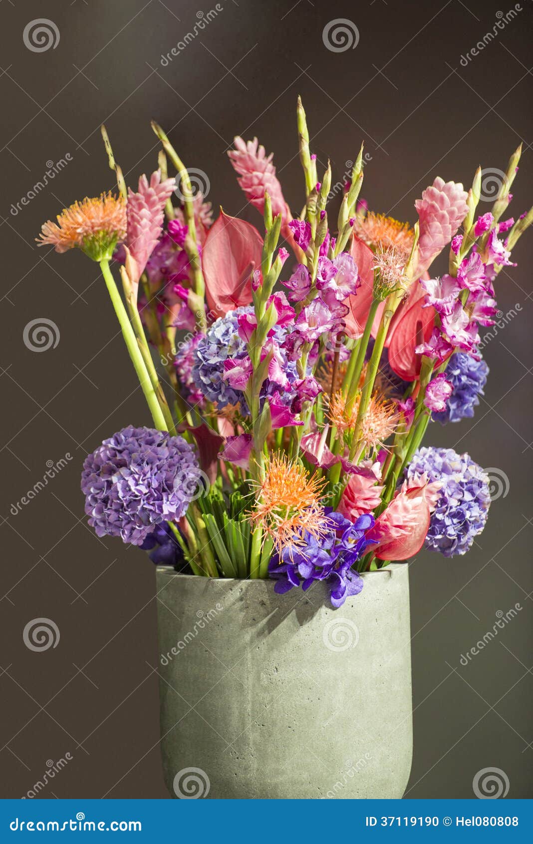 Bouquet with Exotic Flowers Stock Photo Image of flower, orange 37119190