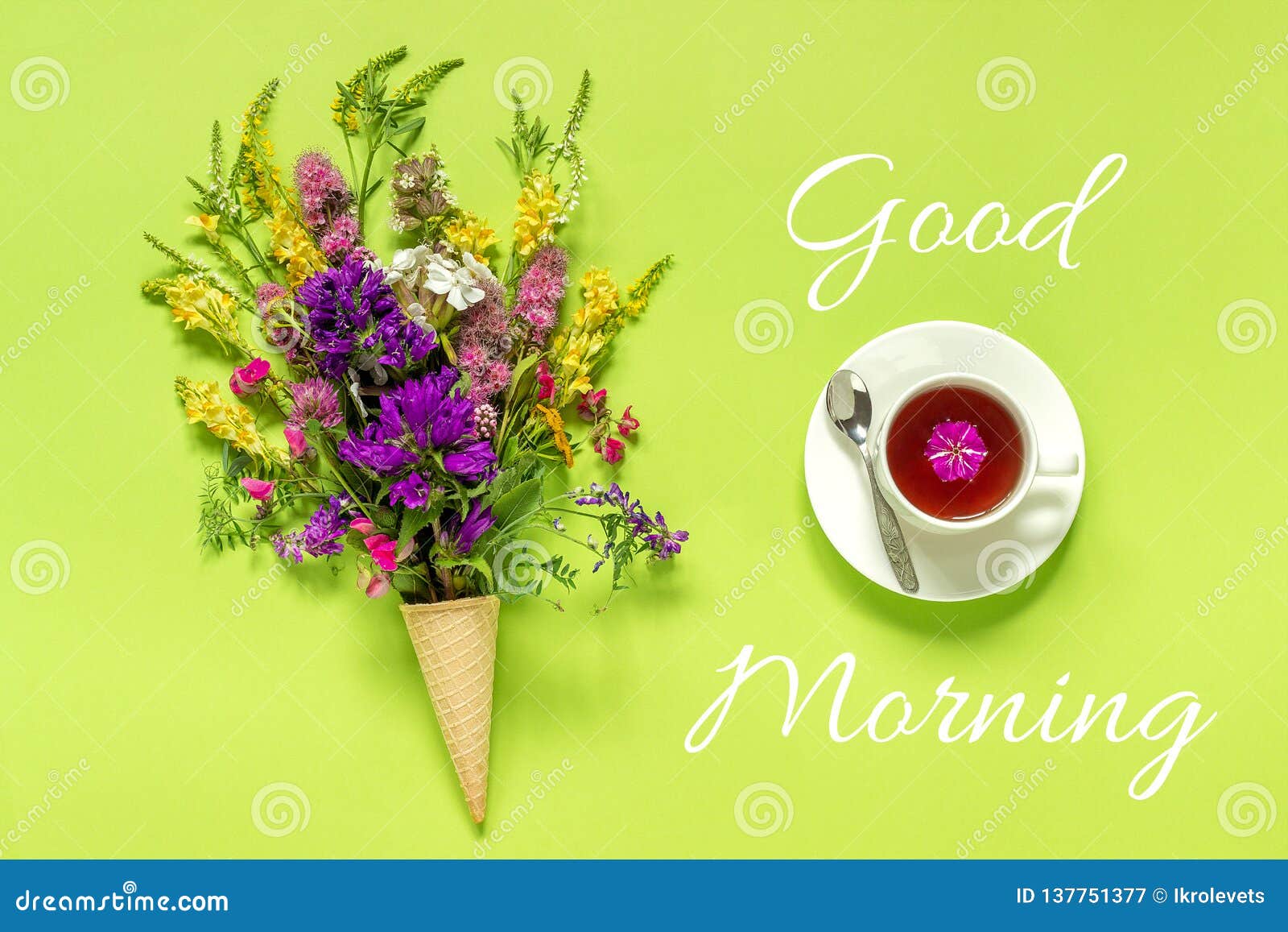 Good Morning Paper Green Tea Cup Stock Photos - Free & Royalty ...