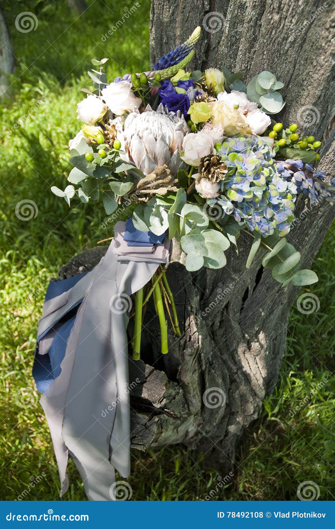 Bouquet of Flowers for the Bride on Her Wedding Day Stock Photo Image