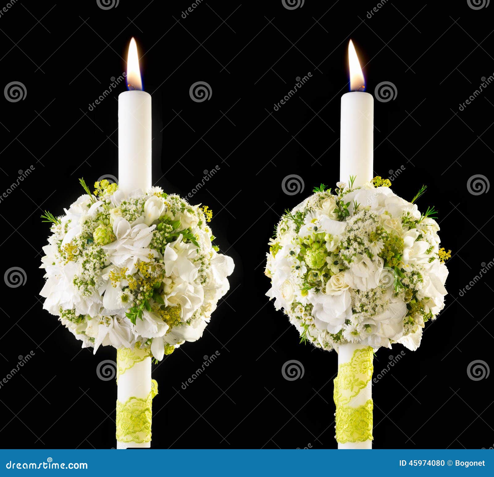 Bouquet of Flowers with Candles Stock Photo Image of bridal, colorful