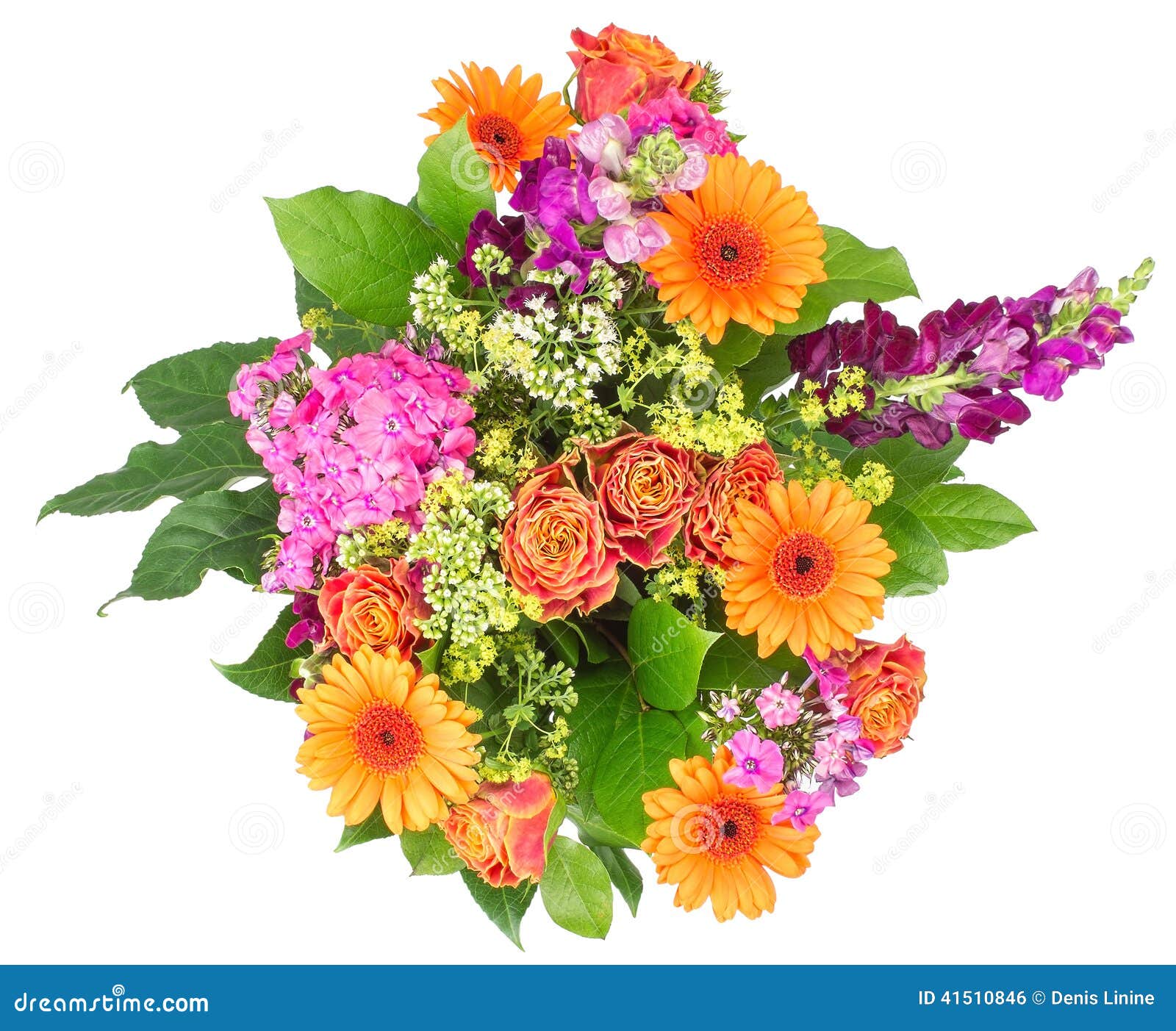 Bouquet of Flowers Isolated on White Stock Photo - Image of background