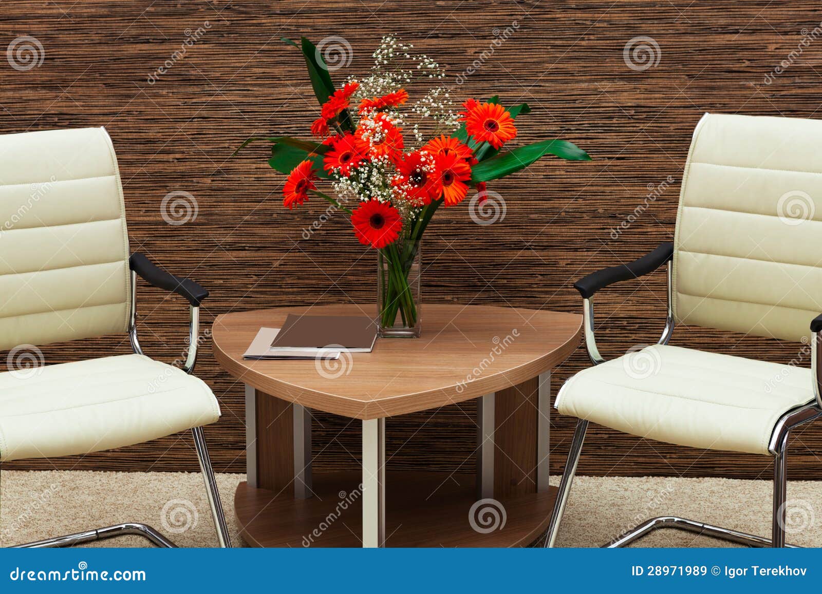 Bouquet of Flowers on a Table Stock Image Image of blank, interior