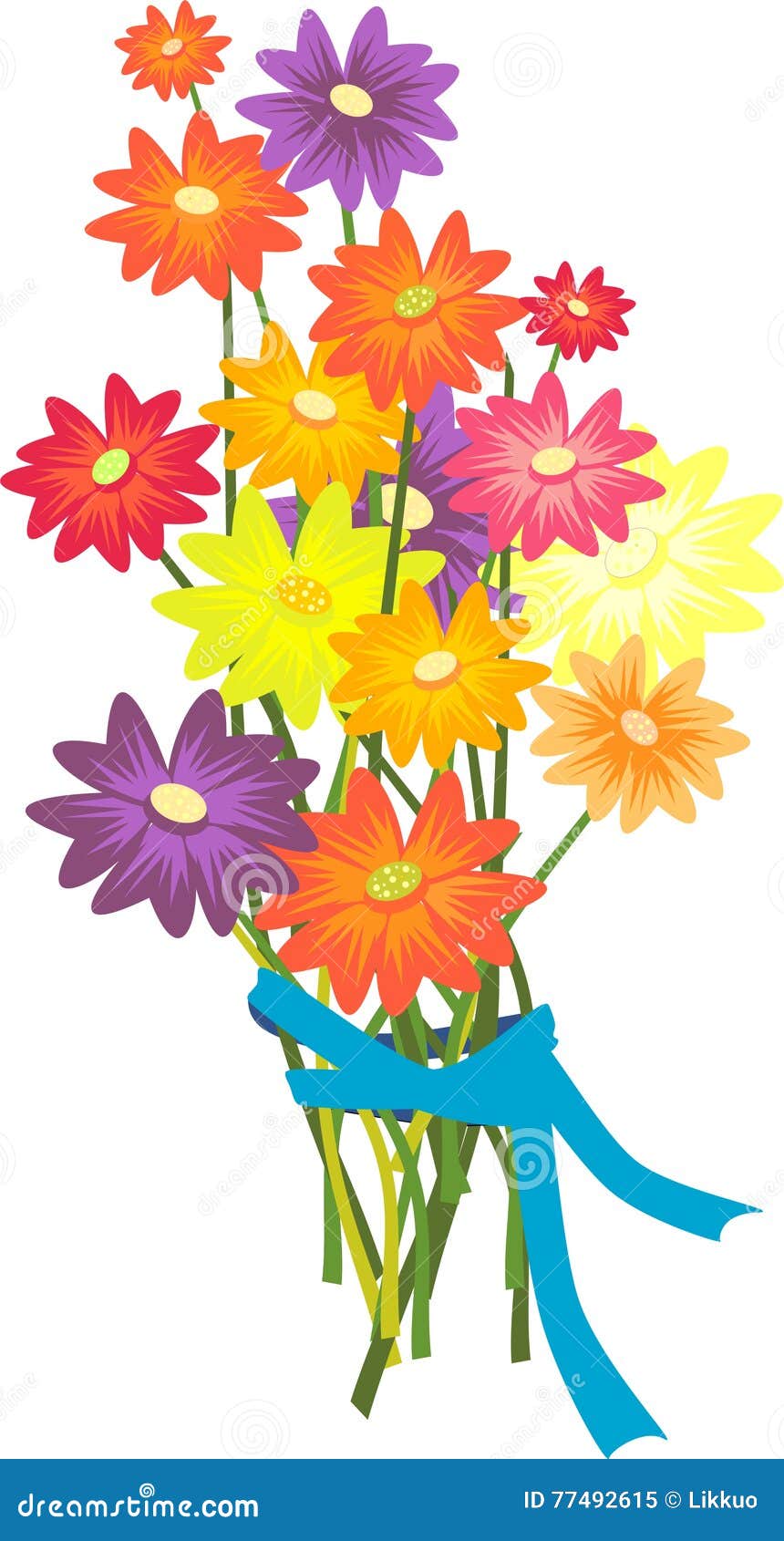 Bouquet flowers stock vector. Illustration of ornamental - 77492615