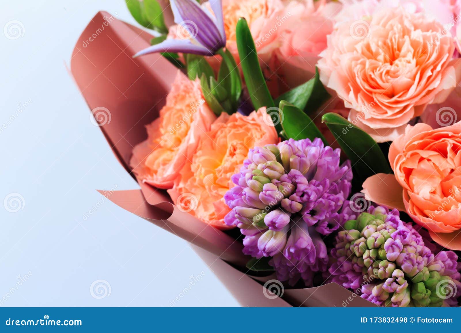 Bouquet of Mixed Spring Flowers Closeup View Image Stock Photo