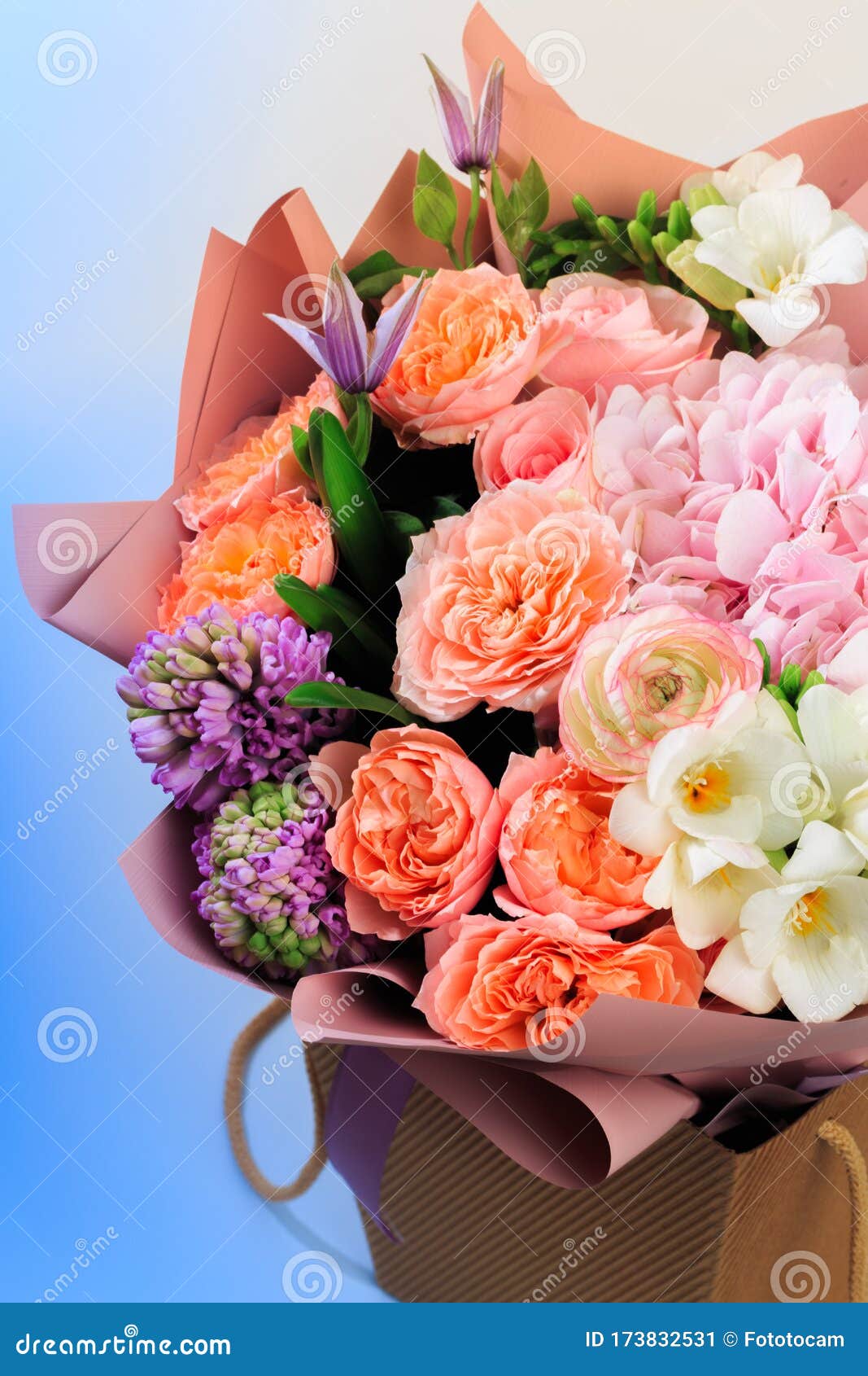 Bouquet of Mixed Spring Flowers Closeup View Image Stock Image