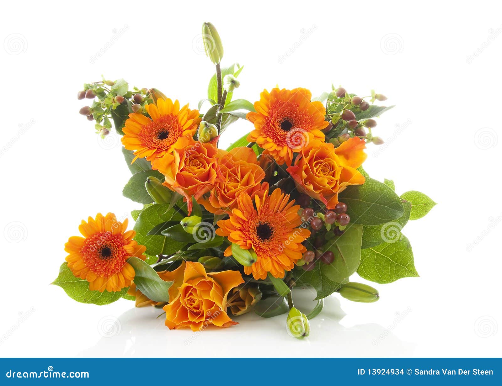 Bouquet of orange flowers stock photo. Image of flowers 13924934