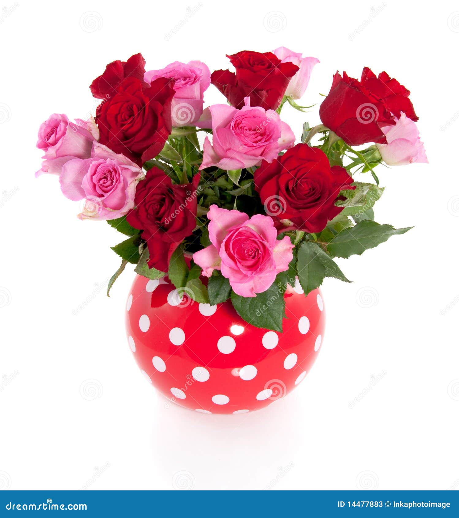 Bouquet of Pink and Red Roses Stock Image Image of card, colorful 14477883
