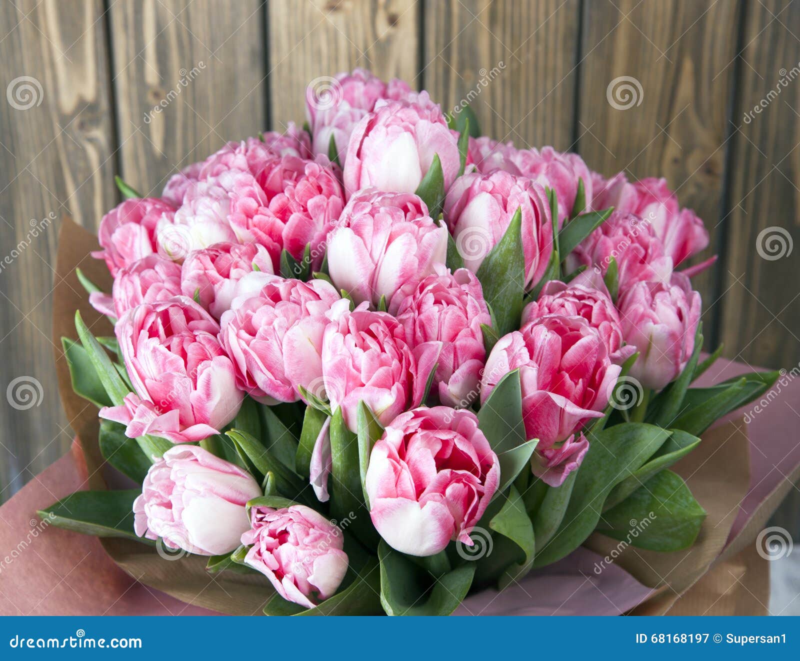 Bouquet pink tulips stock image. Image of flower, sentimental - 68168197