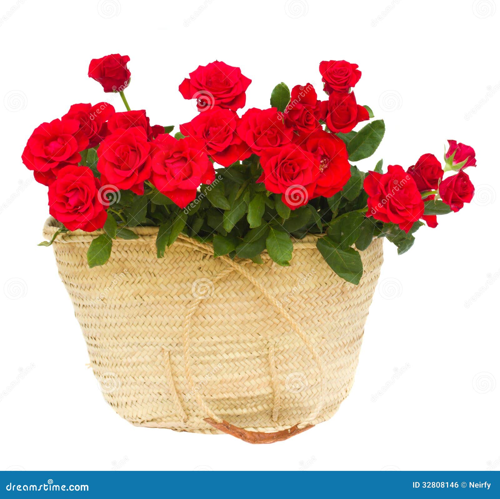 Bouquet of Red Roses in Basket Stock Photo Image of event, nature