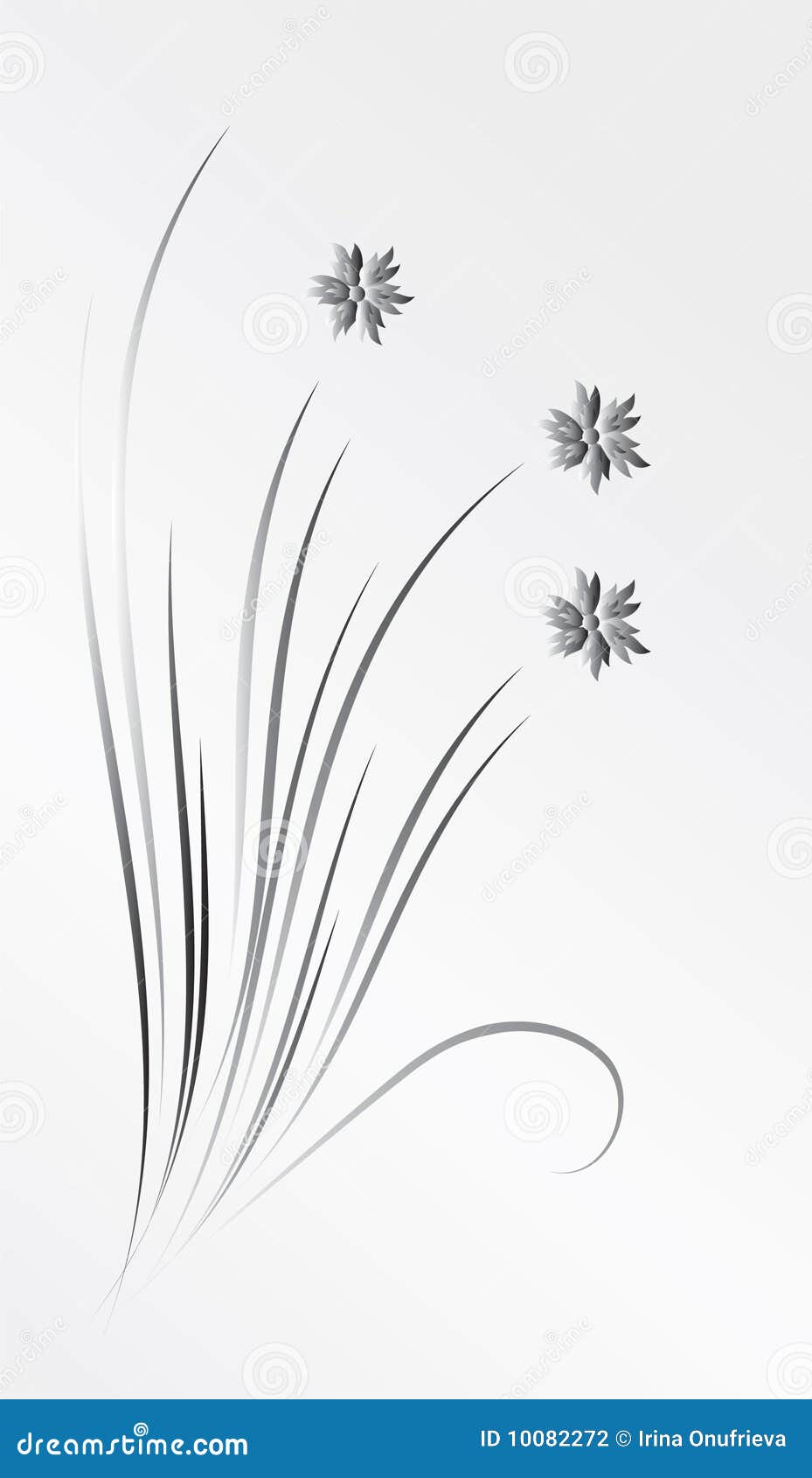 A Bouquet Of Silver Flowers Stock Vector - Illustration of isolated