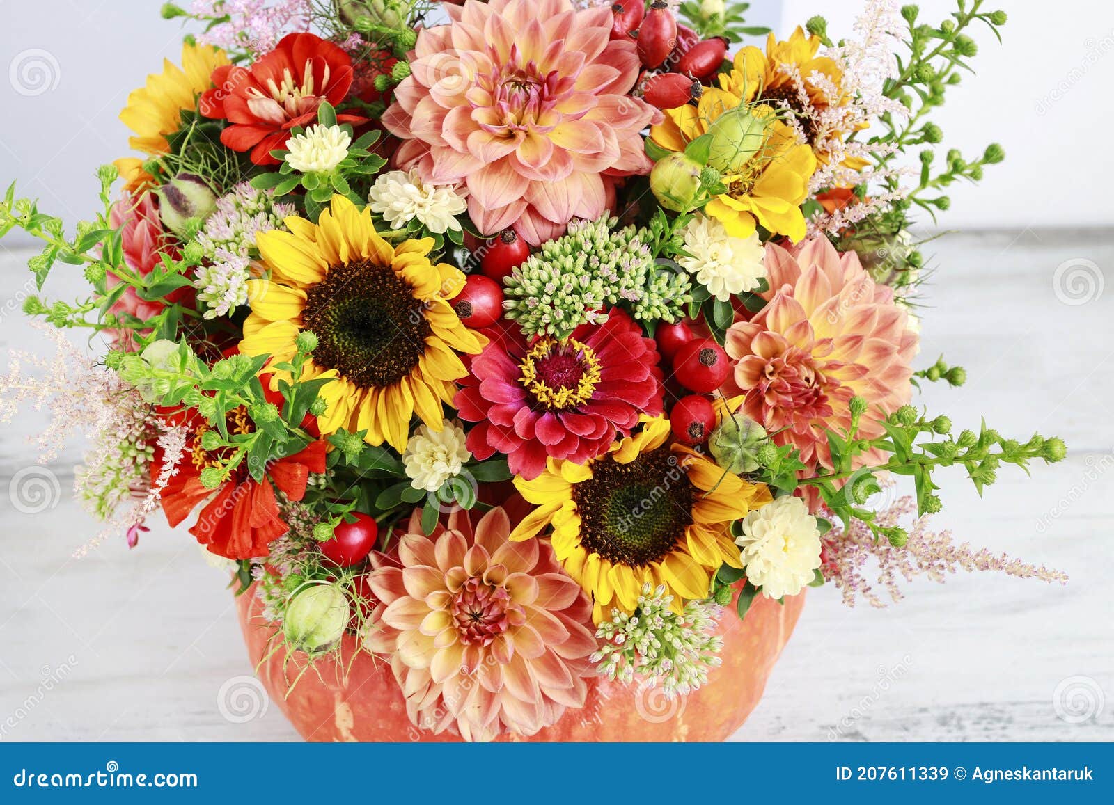 Bouquet of summer flowers stock image. Image of arrangement 207611339